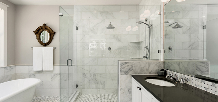 bathroom shower door installation in Muskoka