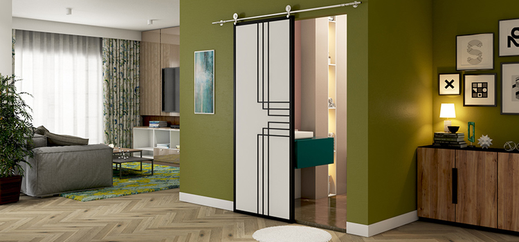 sliding bathroom door installation in Muskoka